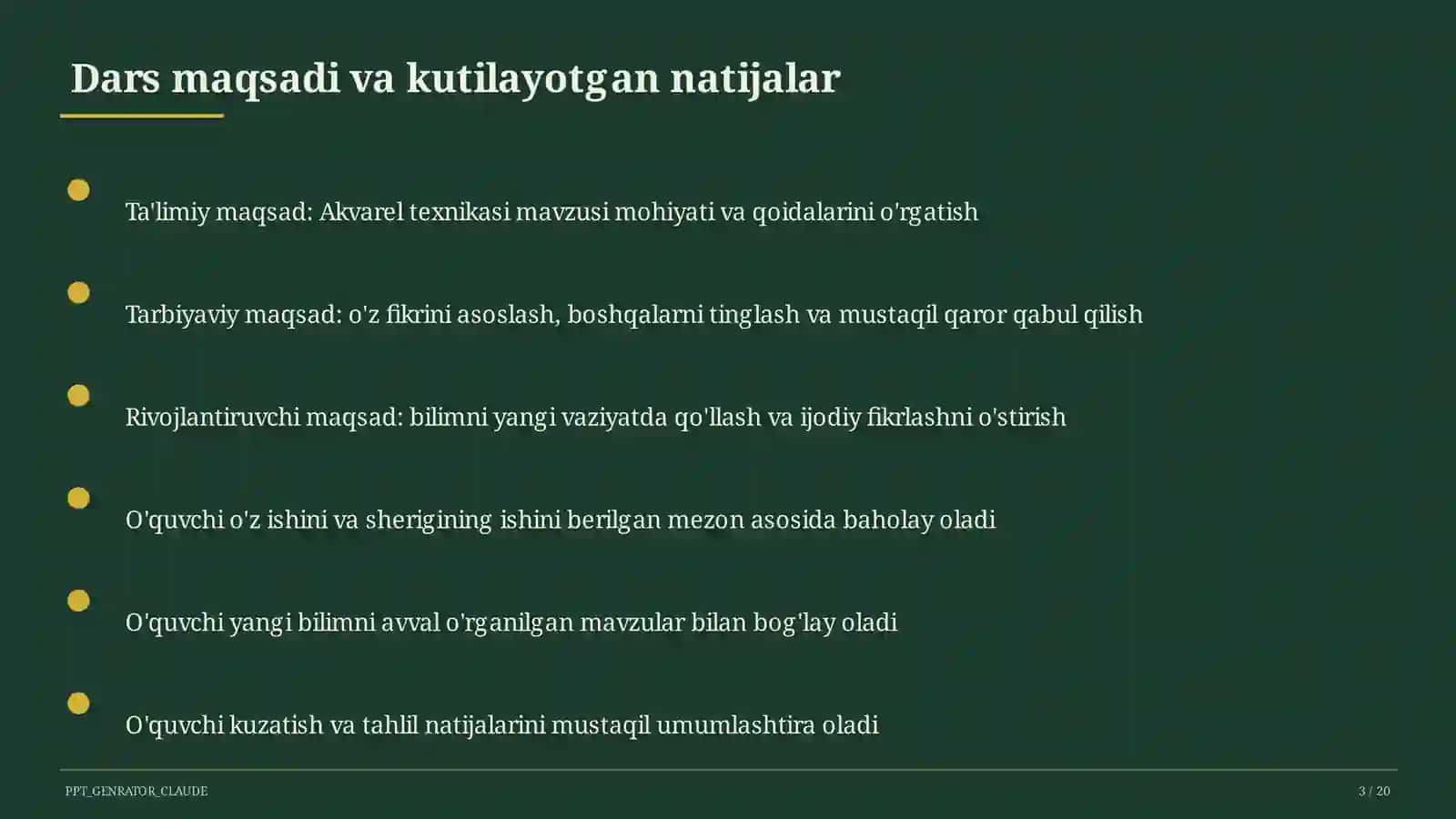 Akvarel texnikasi (5-sinf) 3