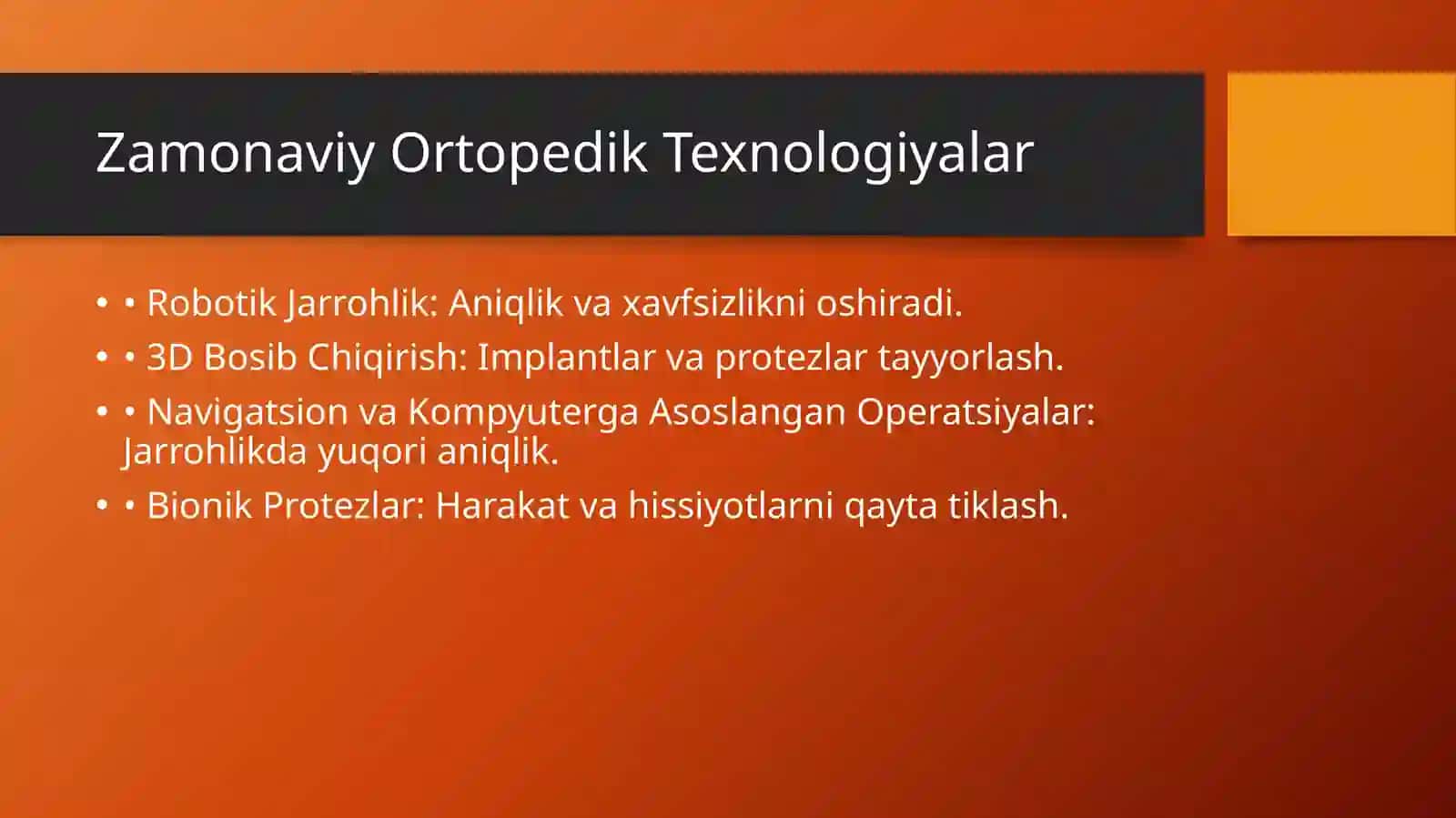 Zamonaviy Ortopediya Yutuqlari va Suyak Patologiyalari 3