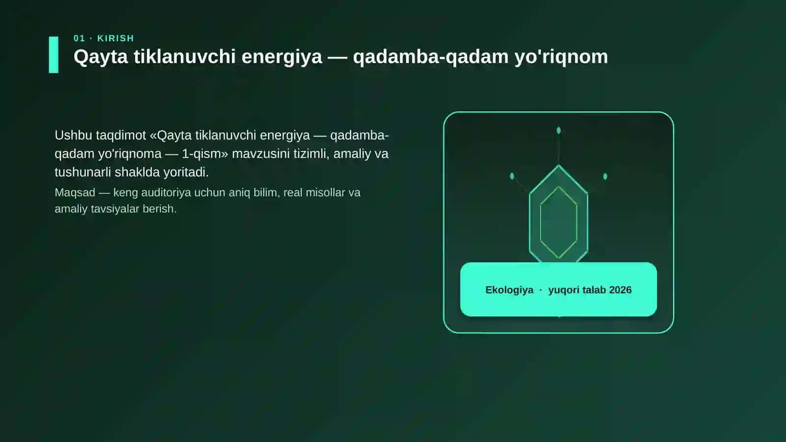 Qayta tiklanuvchi energiya — qadamba-qadam yo'riqnoma — 1-qism 3