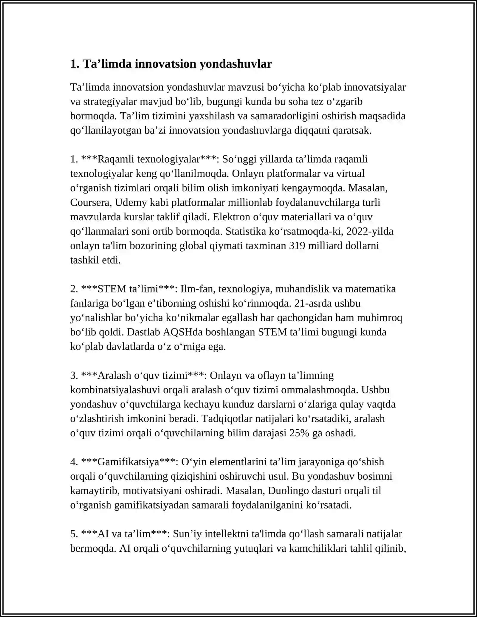 TAʼLIM YEXNOLOGIYALARINING TAVSIFI VA TAMOYILLAR 3