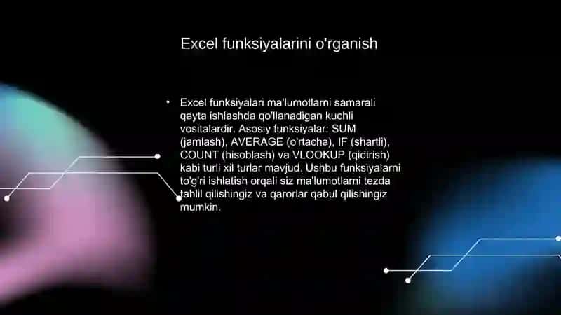 Microsoft Excelda funksiya ustasi yordamida formulalar bilan ishlash 3