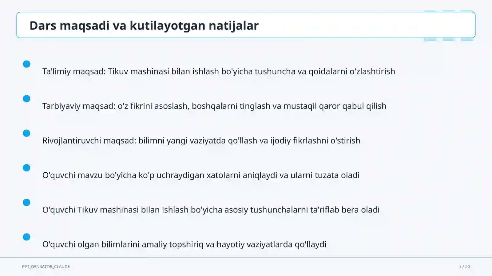 Tikuv mashinasi bilan ishlash (6-sinf) 3