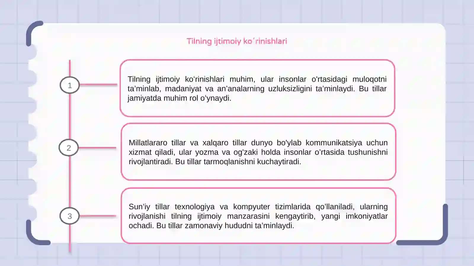 Tilning ijtimoiy koʻrinishlari. Millatlararo tillar. Xalqaro tillar. Sunʼiy tillar 3