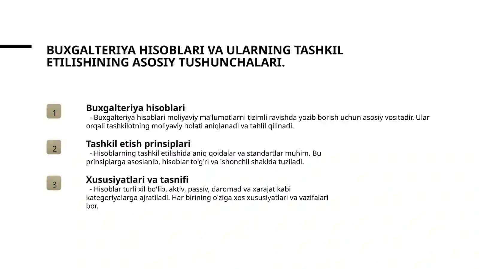 Buxgalteriya hisobi schyotlari, ularning tuzilishi va tasnifi 3