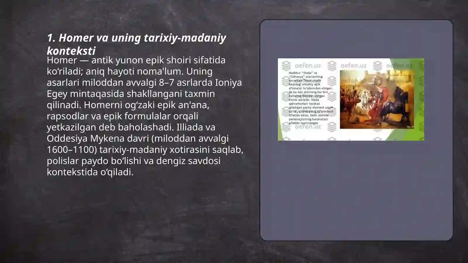Oddesiya va Illiada asari tahlili 3