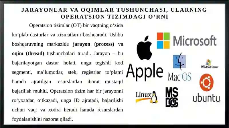 Jarayonlar va oqimlarni boshqarish 3