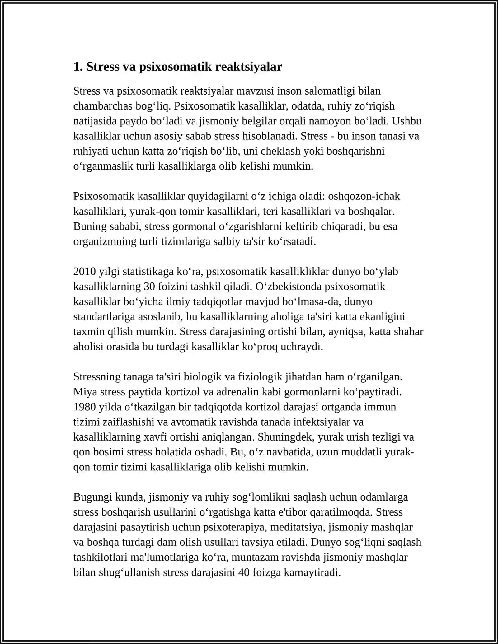 PSIXOSOMATIK REAKTSIYALARGA OLIB KELADIGAN VAZIYATLAR 3