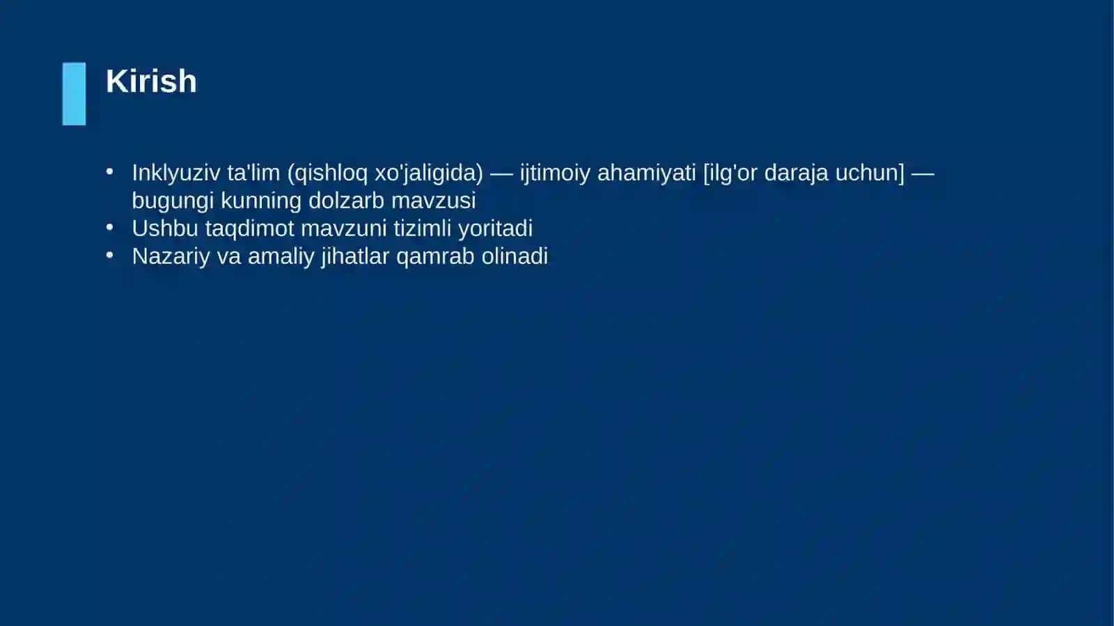 Inklyuziv ta'lim (qishloq xo'jaligida) — ijtimoiy ahamiyati [ilg'or daraja uchun] 3