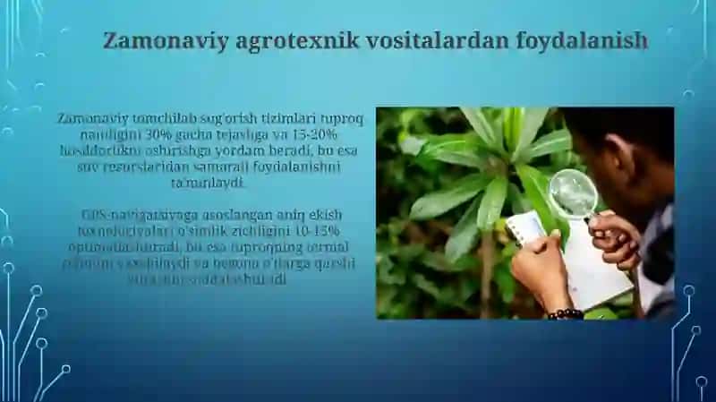 Tuproqning issiqlik va osiq rejimlarini yahshilash boyicha ilg'or fermer xo'jaliklari tajribalari 3
