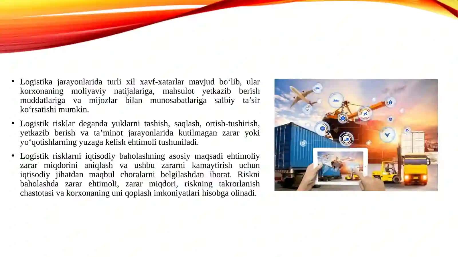 Logistik risklarni iqtisodiy baholash va sug'urta mexanizmlaridan foydalanish 3