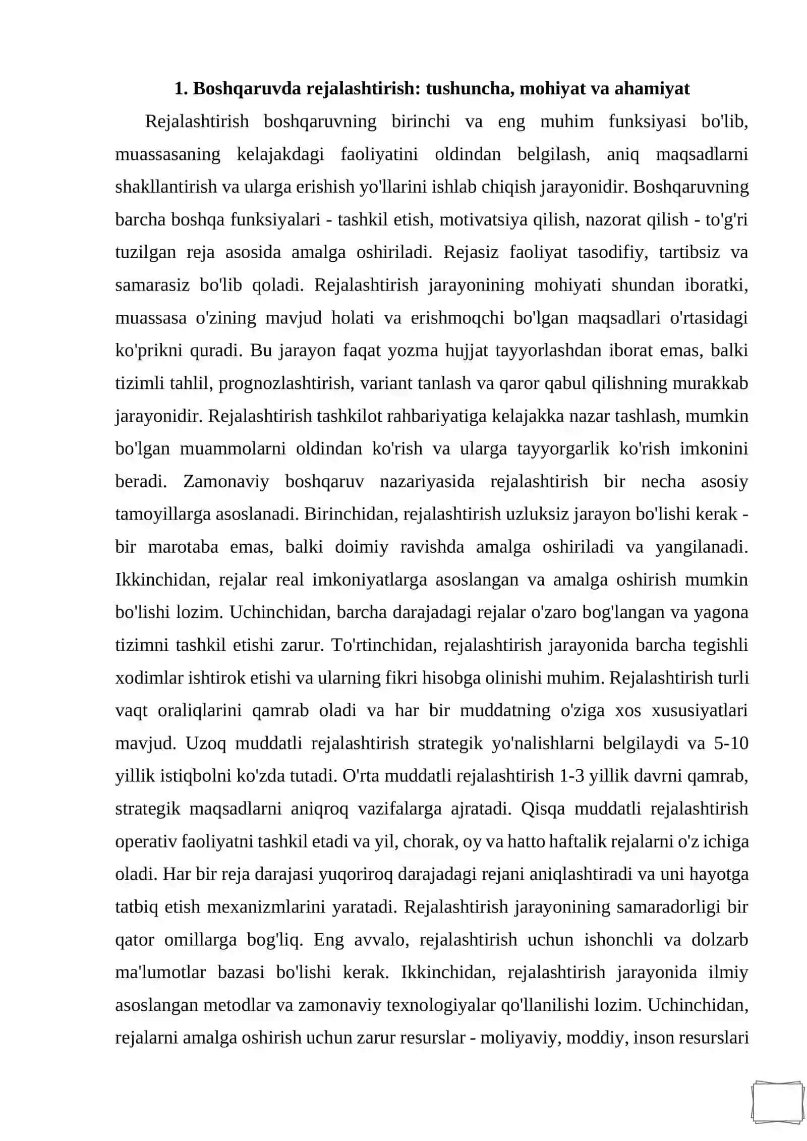 Kutubxona boshqaruvida rejalashtirish va nazorat tizimini tashkil etish kurs ishi 3
