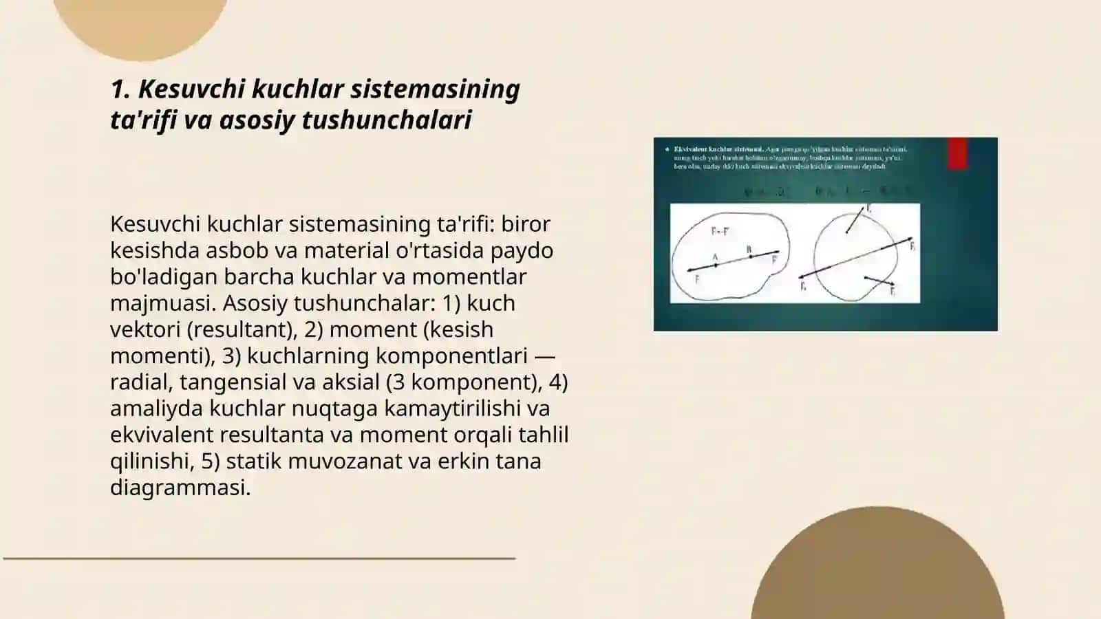Kesuvchi kuchlar sistemasi 3
