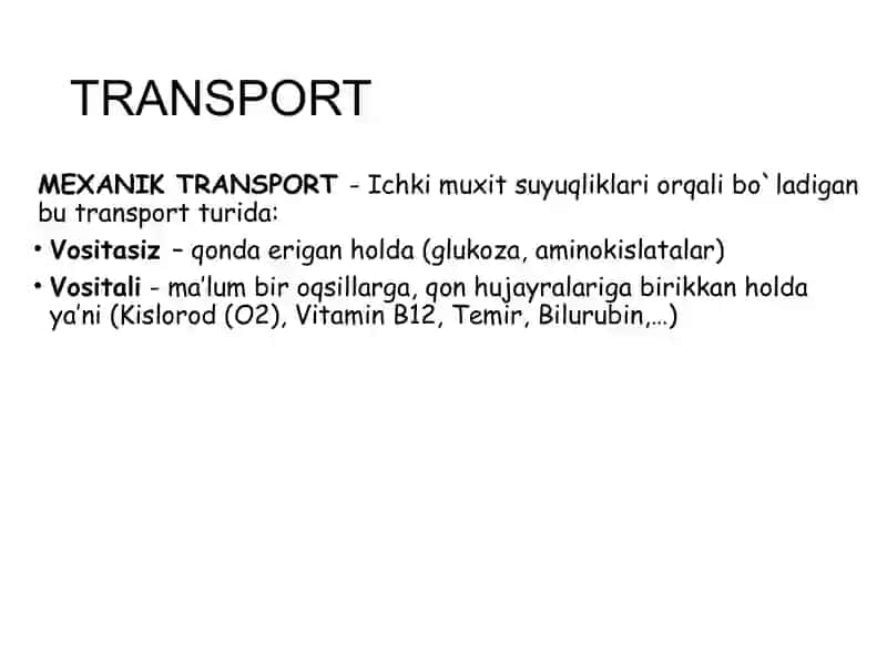 Passiv transport. 3