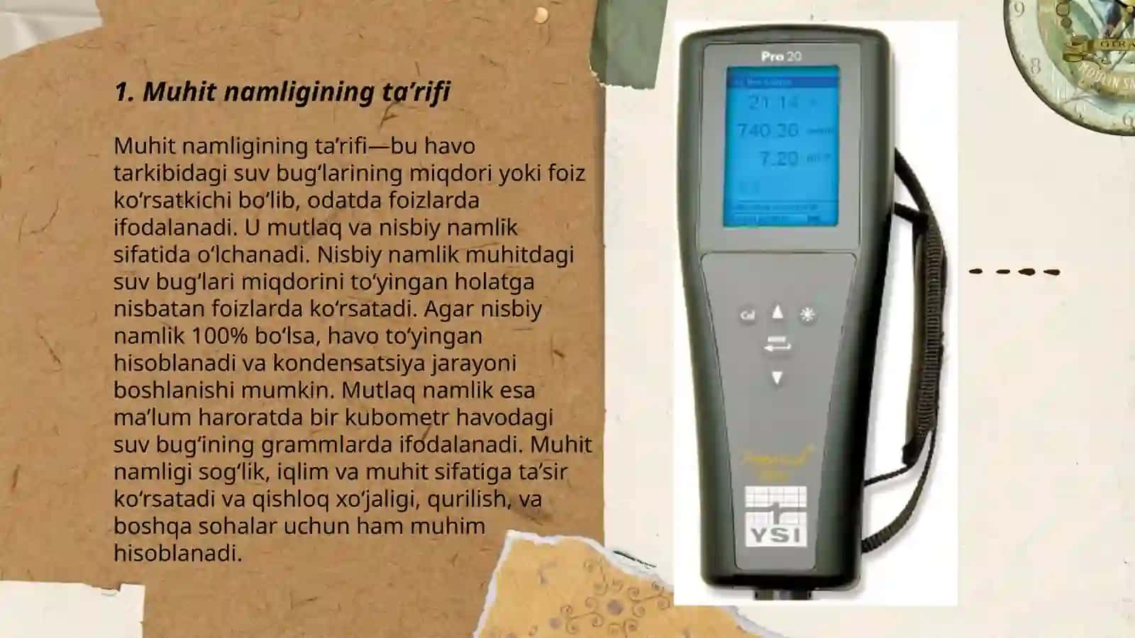 Muhit namligi va unda erigan moddalar 3