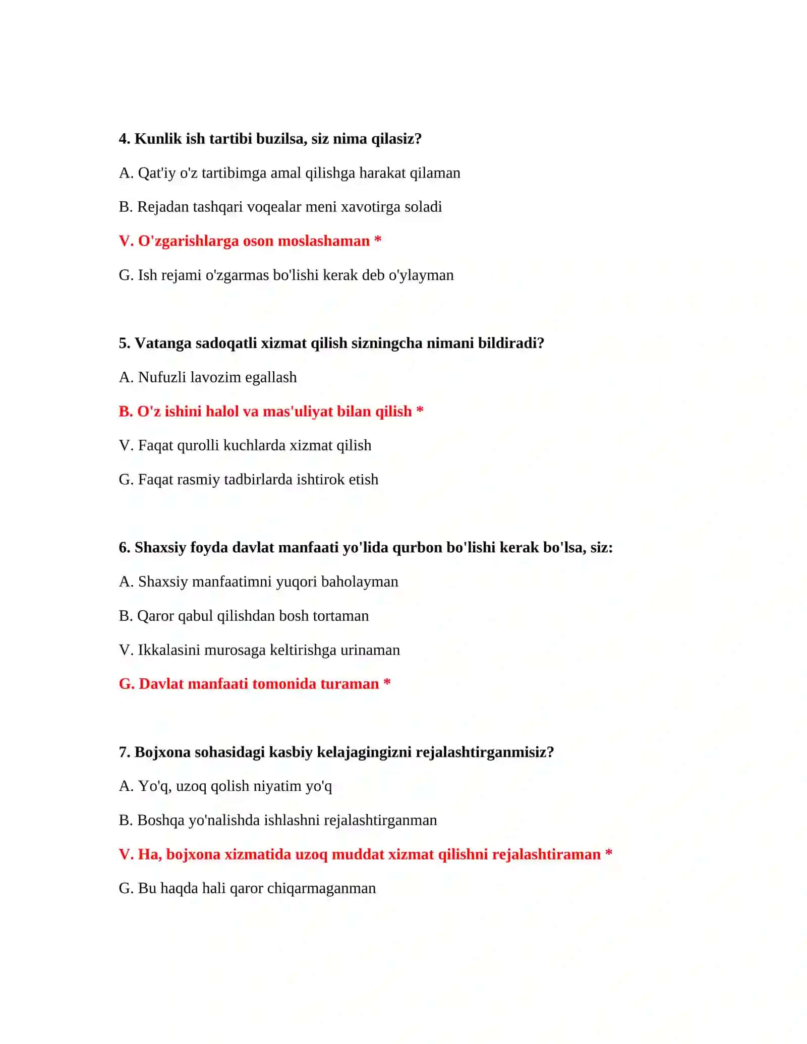 Bojxona qonunlari test savollari 3