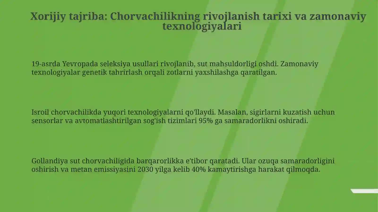 Chorvachilikda chet eltajribalari 3