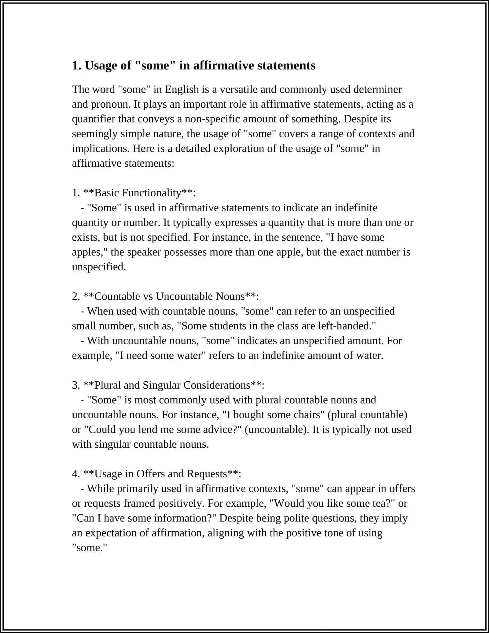 Usage of "some" in affirmative statements 3