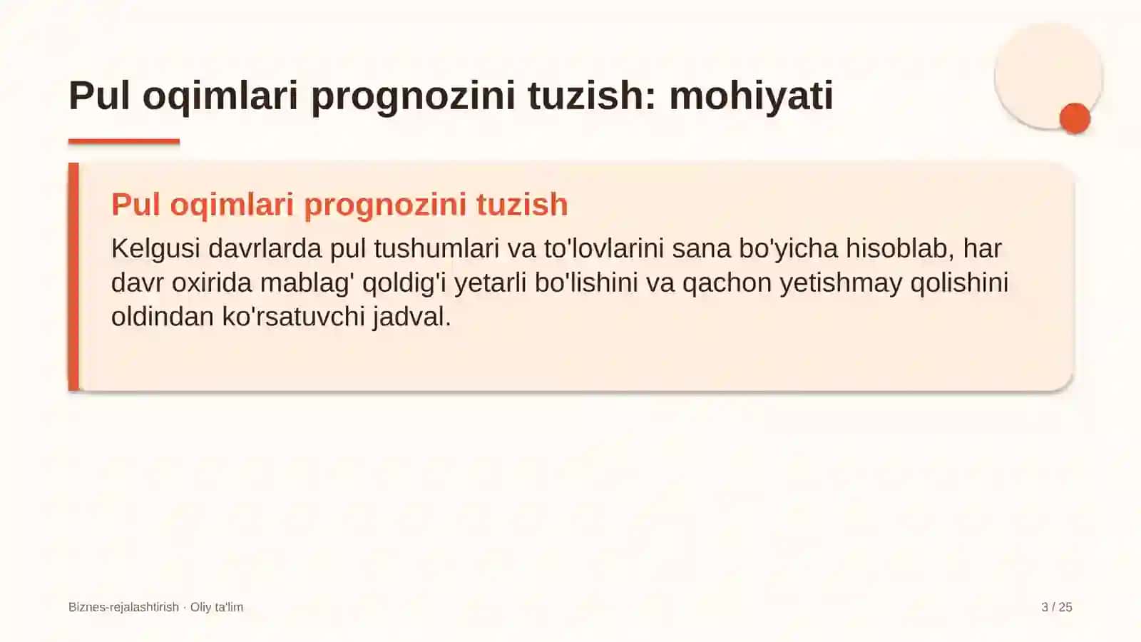 ulgurji bozorlarda pul oqimlari prognozini tuzish 4474 3