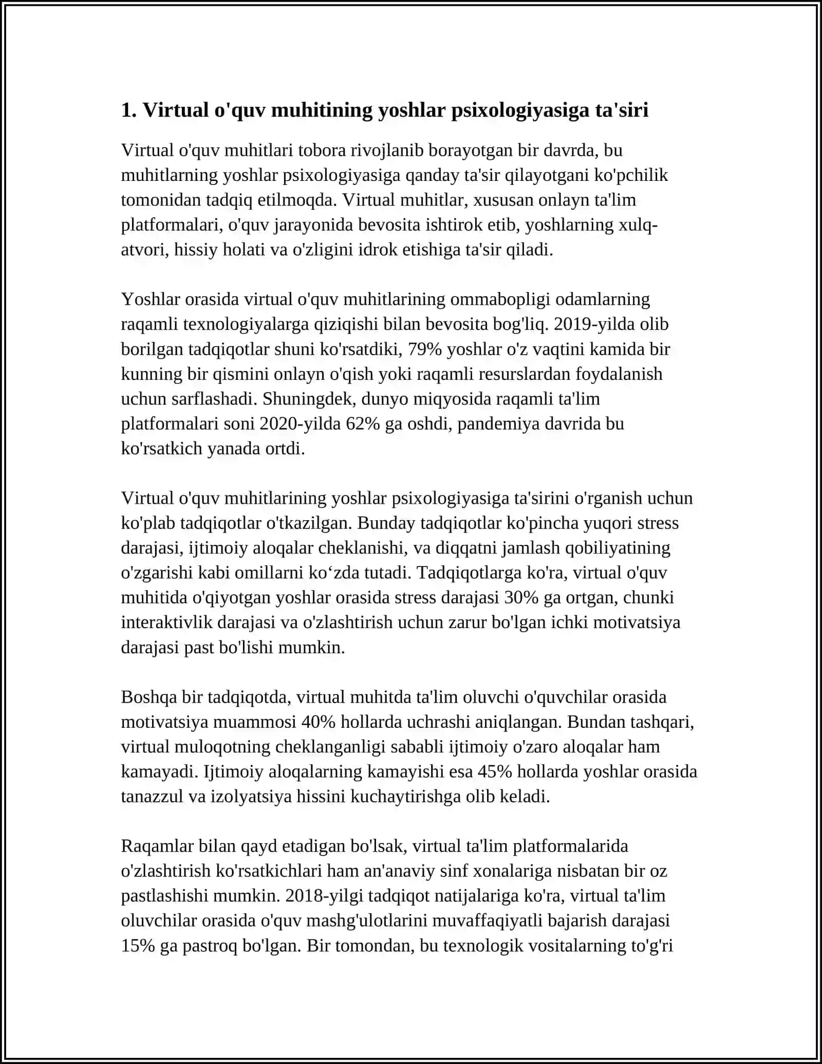 VERTUAL OYINLARNING YOSHLAR ONGIGA TASIRI 3