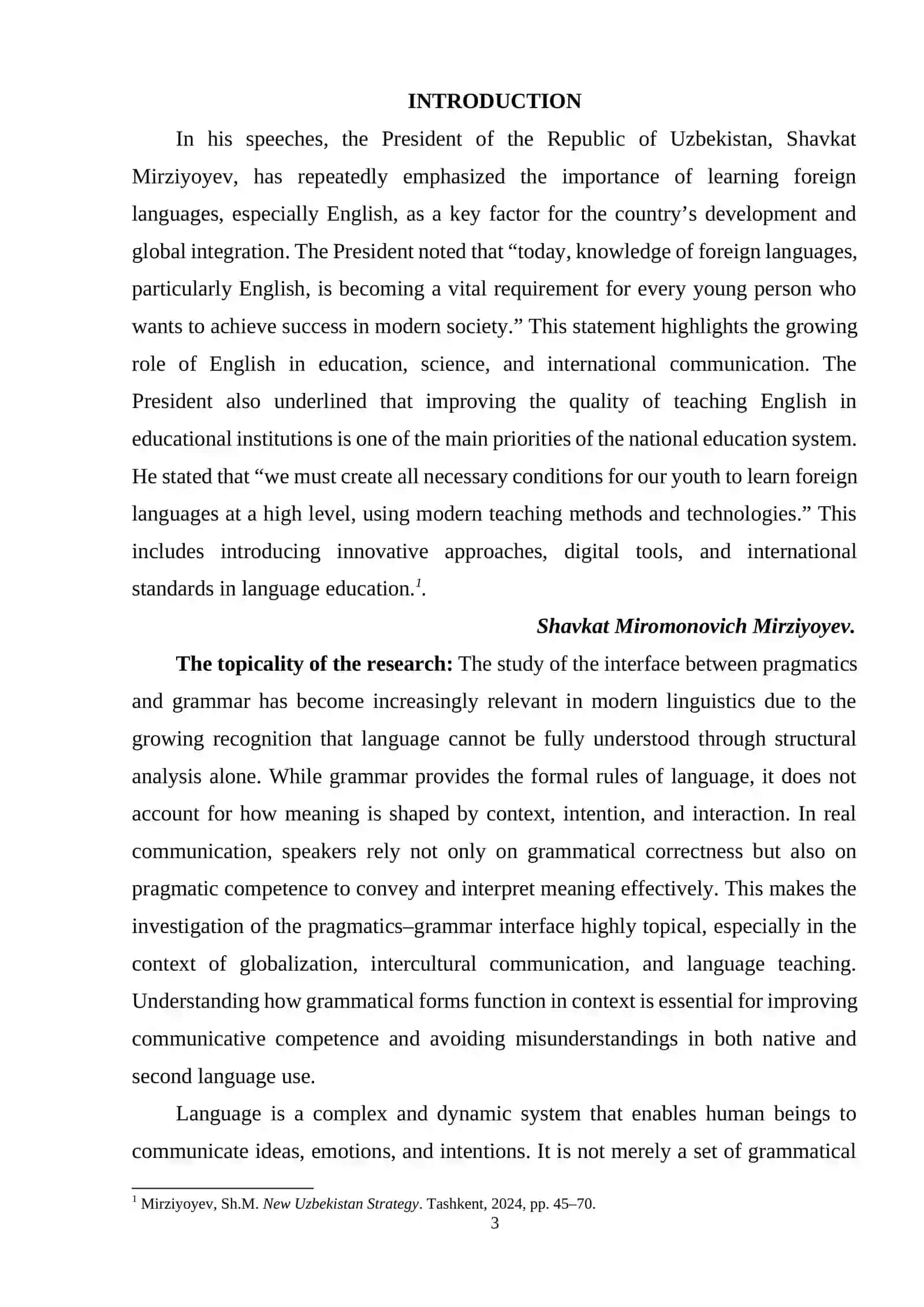 Pragmatics and Grammar Interface 3