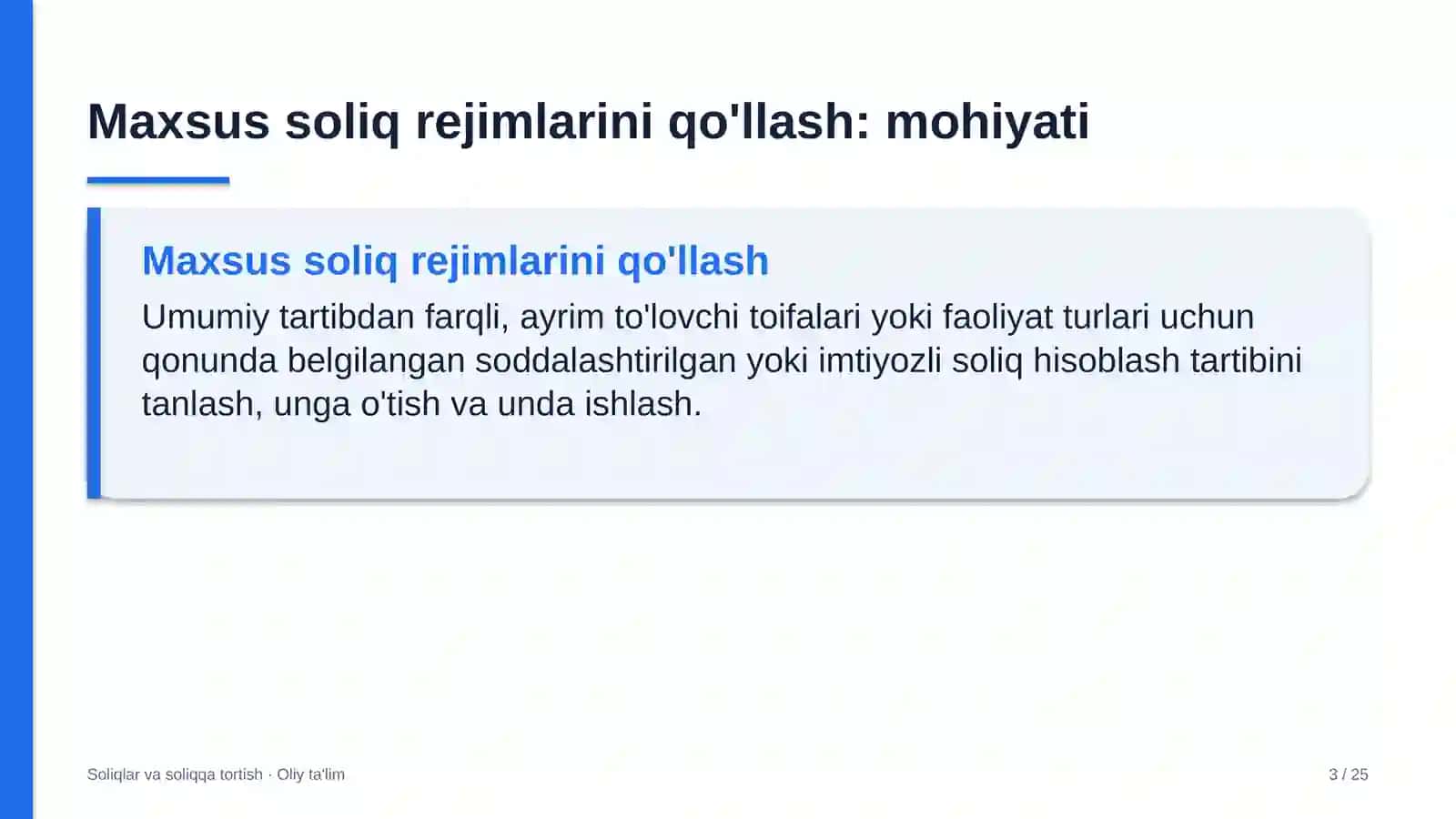 Bojsiz savdo do'konlarida maxsus soliq rejimlarini qo'llash 3