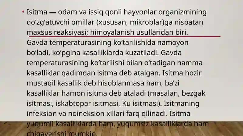Istimaning Gipertermiyadan farqlovchi xossalar 3