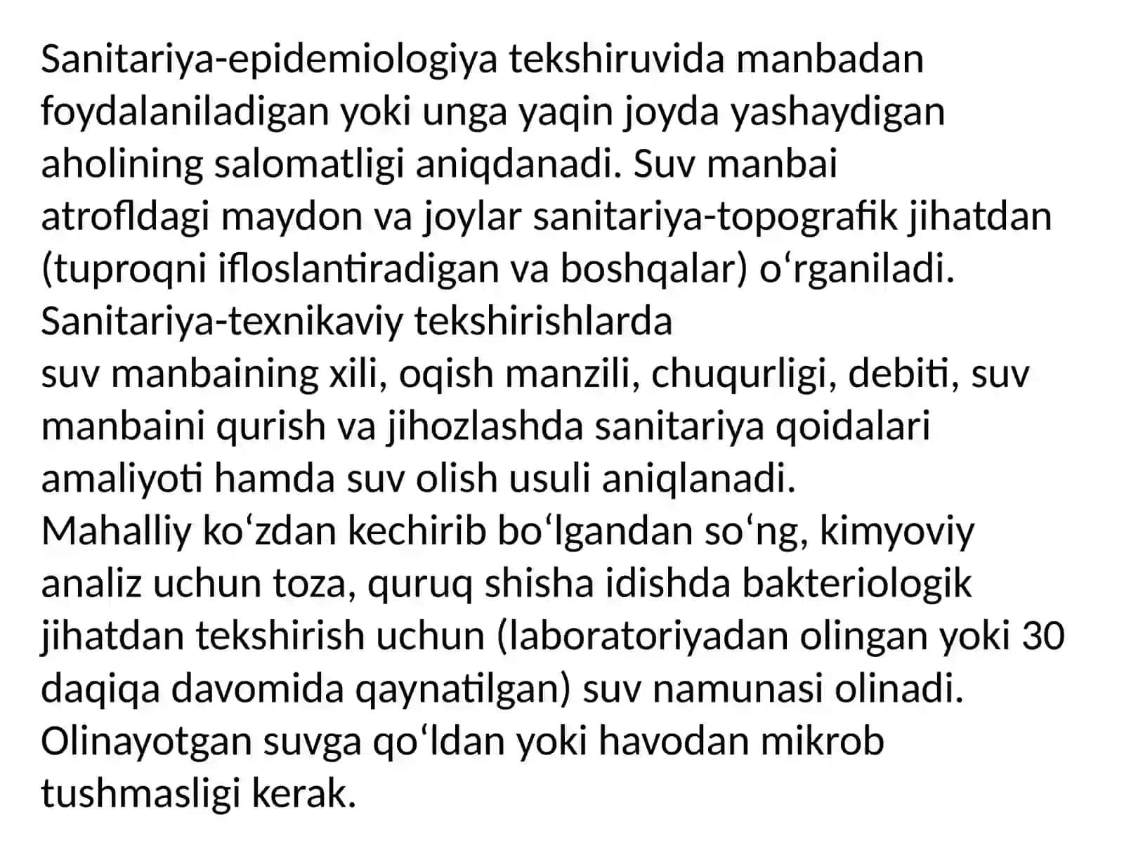 Mahalliy va markazlashgan suv taʼminoti haqida tushuncha. Va ularning gigiyenik ahamiyati 3