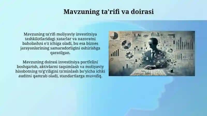 Moliyaviy Investitsiyalar xarakatib-nboʻgʻliq Muammo/Auditinitashetish 3