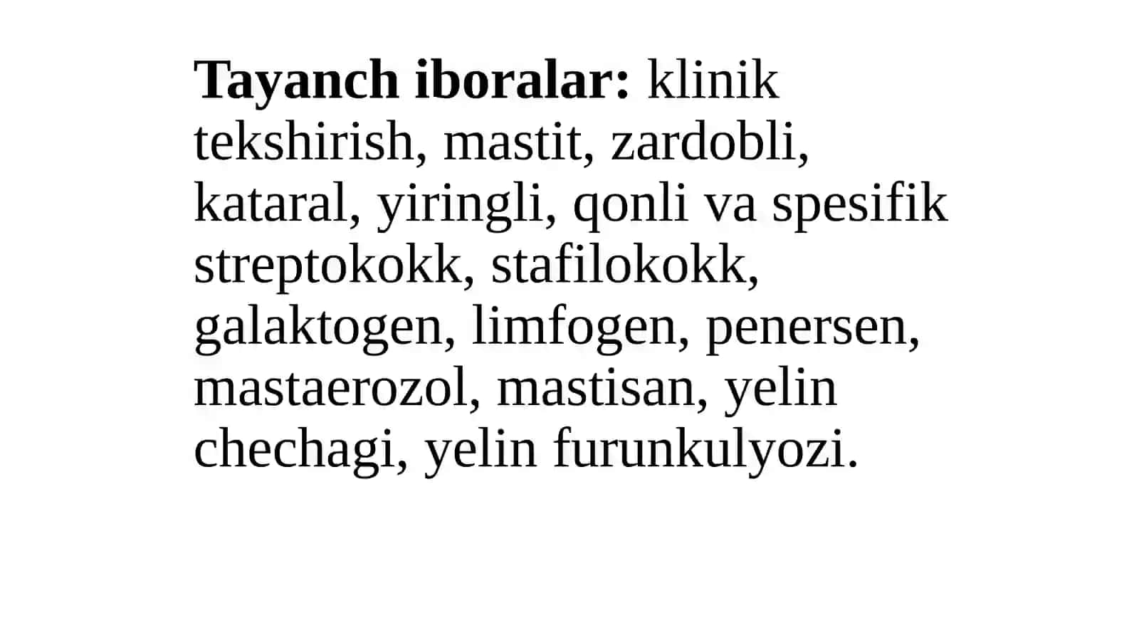 HAYVONLARDA MASTITLARNING DIAGNOSTIKASI, DAVOLASH VA OLDINI OLISH 3