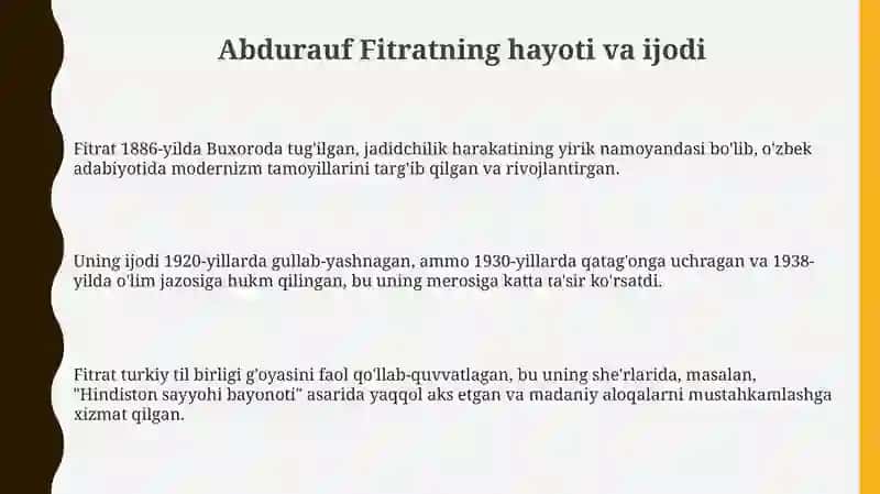 Abdurauf Fitrat she'rlari 3