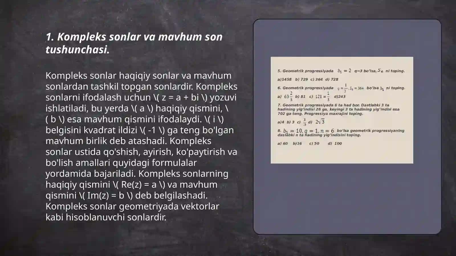 Kompleks sonlar 3
