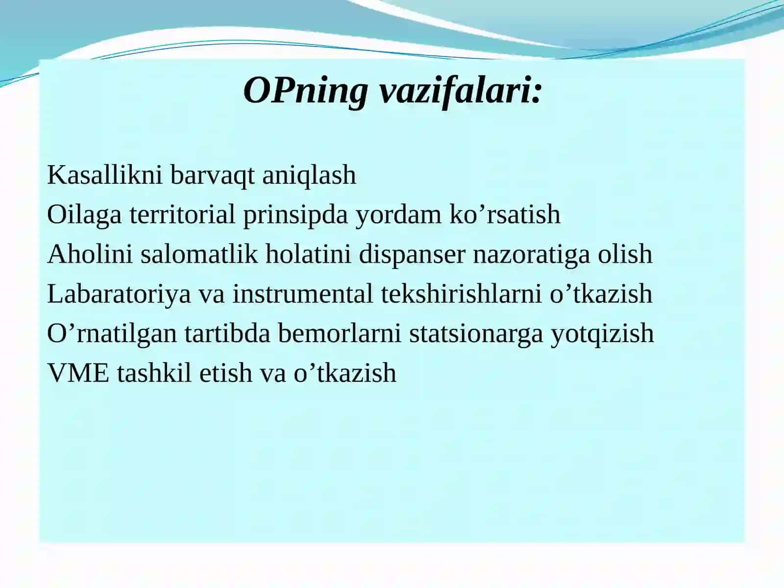 Sog‘liqni saqlash tizimida birlamchi tibbiy sanitariya yordamni tashkil etish. SHaxar va qishloq aho 3