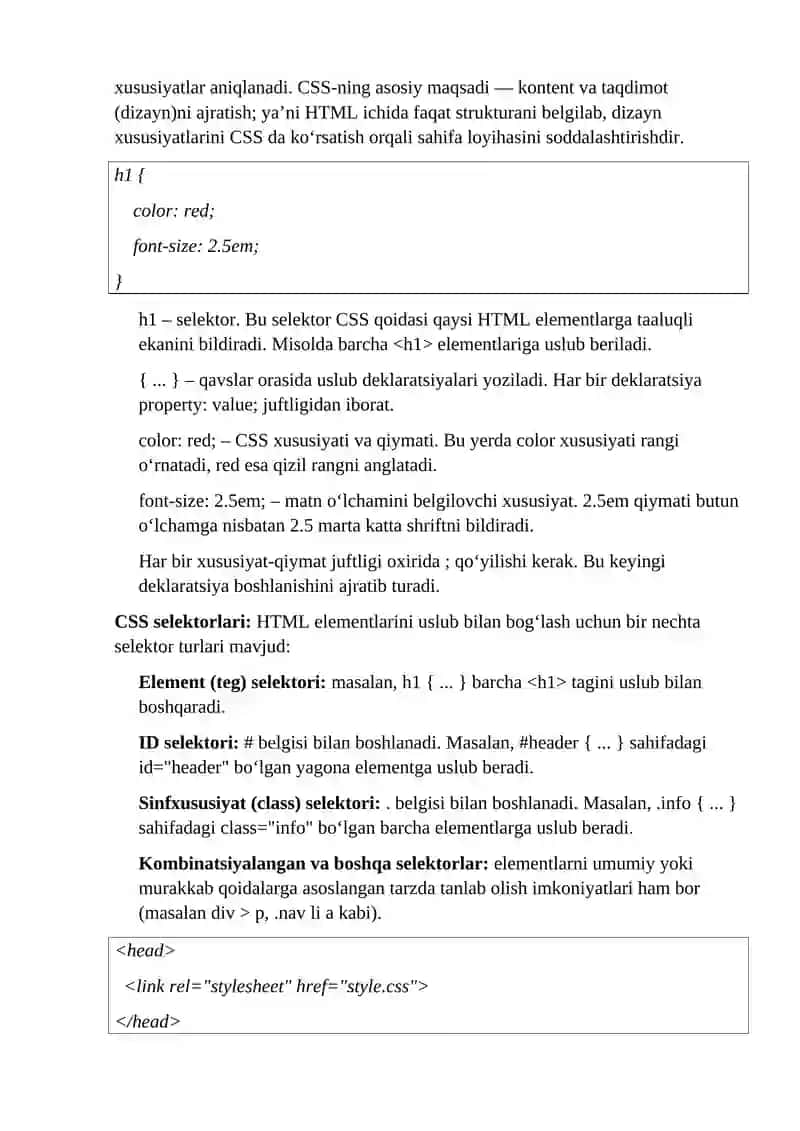 Veb dasturlash asoslari: HTML, CSS va JavaScript 3