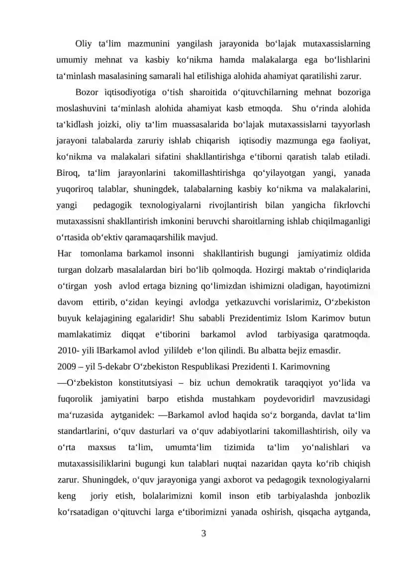 O‘zbekiston Respublikasida shakllangan uzluksiz ta‘lim tizimi 3