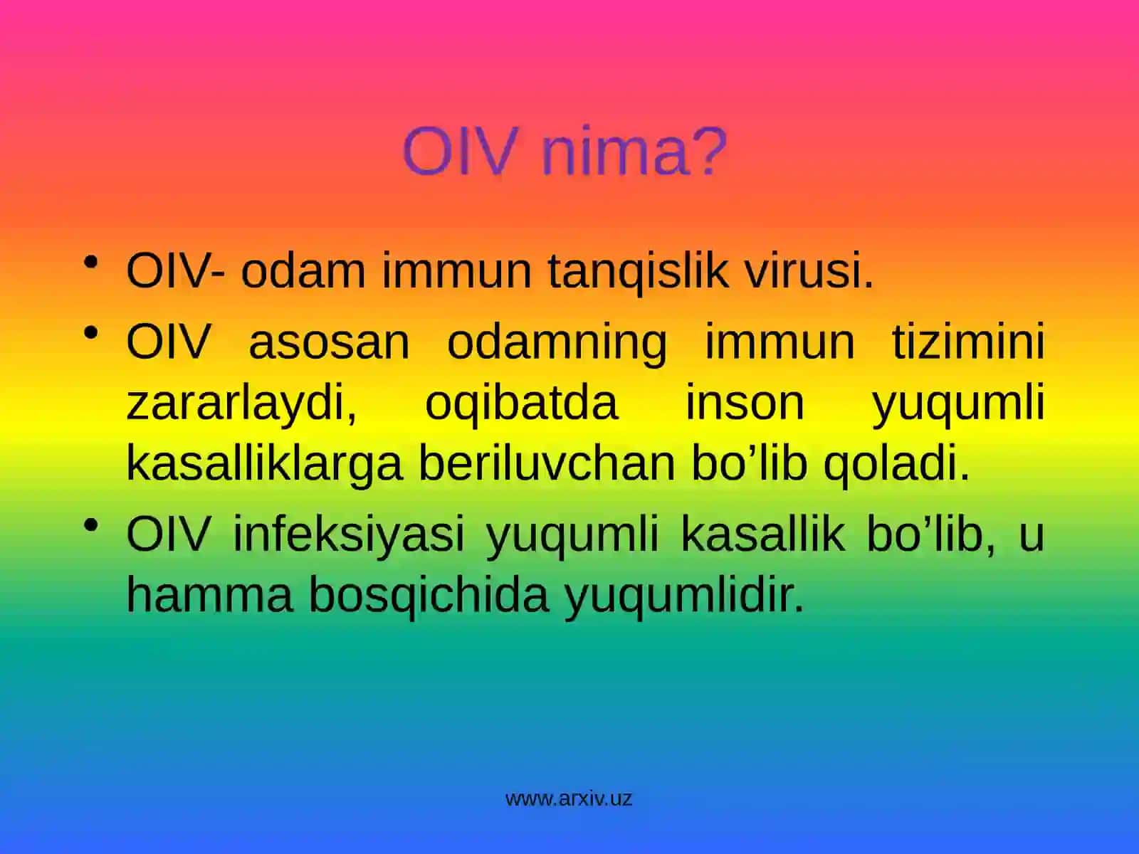 OIV- Odamiy Immun Tanqislik Virusi 3