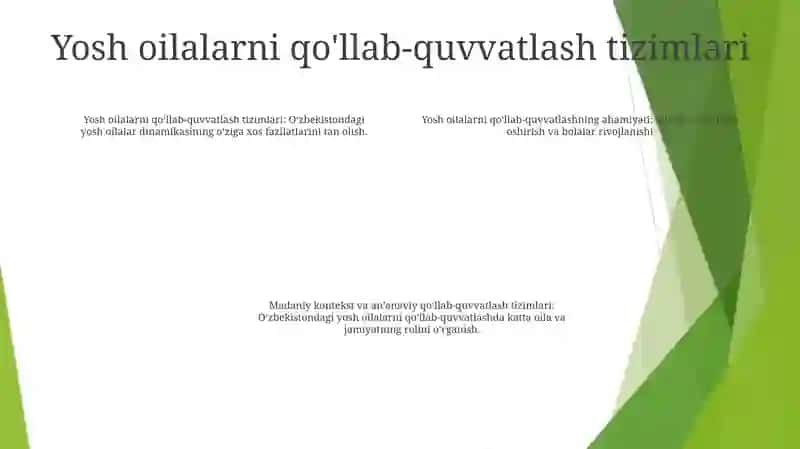 Kirish Ushbu tadqiqot Oʻzbekistonda yosh oilalarni mustahkamlash 3