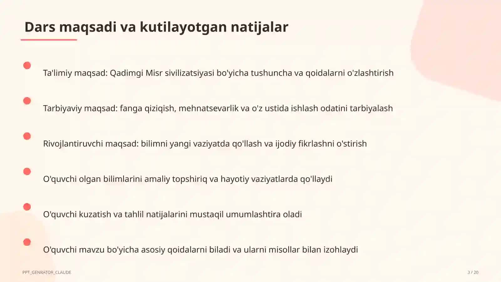 Qadimgi Misr sivilizatsiyasi (6-sinf) 3