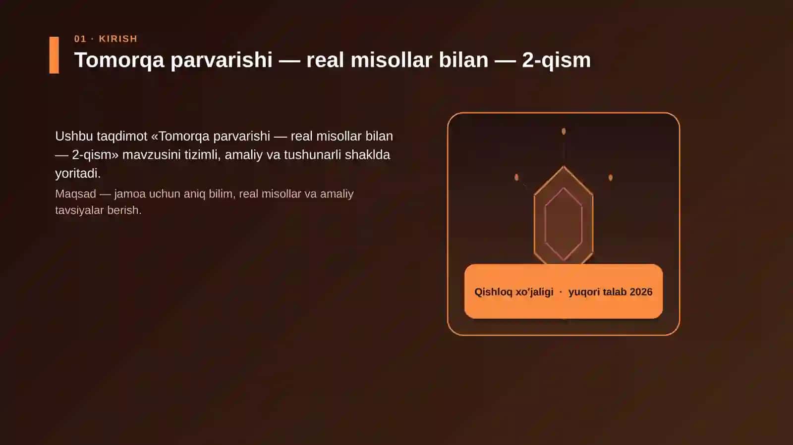 Tomorqa parvarishi — real misollar bilan — 2-qism 3