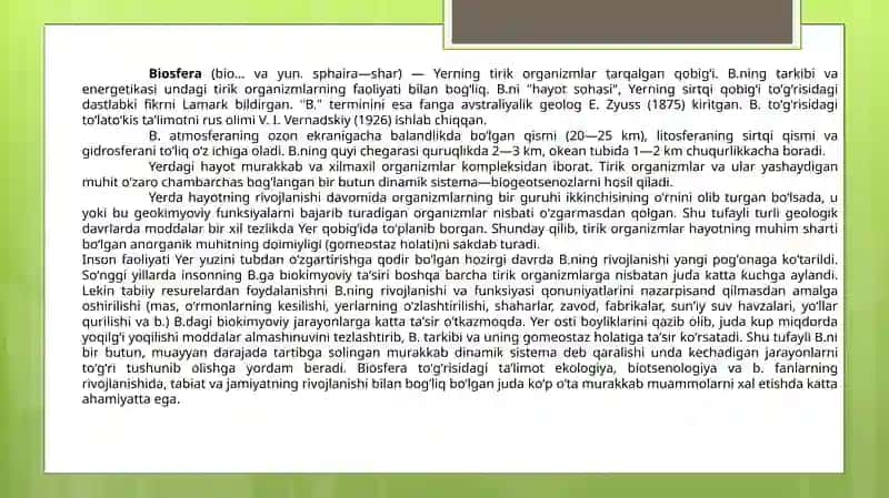 O'simliklarning inson hayotida tutgan o'rni eva biosfradagi ahamiyati. 3