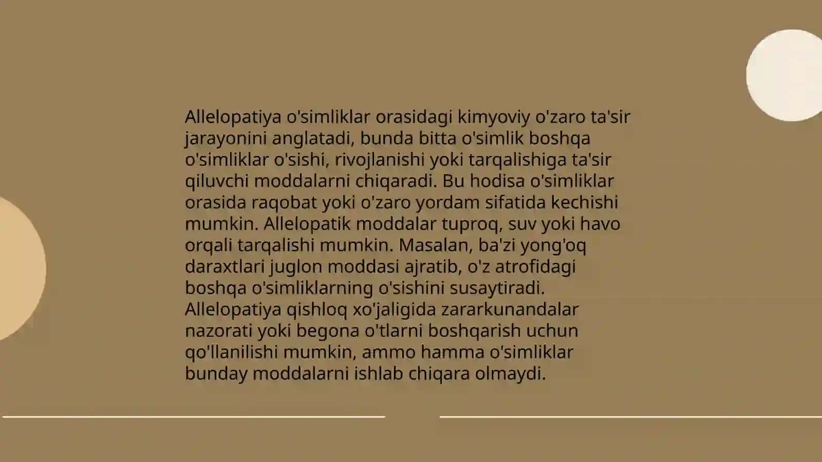 O'simliklarni jamoadagi o'zaro munosabatlari. Allelopatiya. Raqobat 3