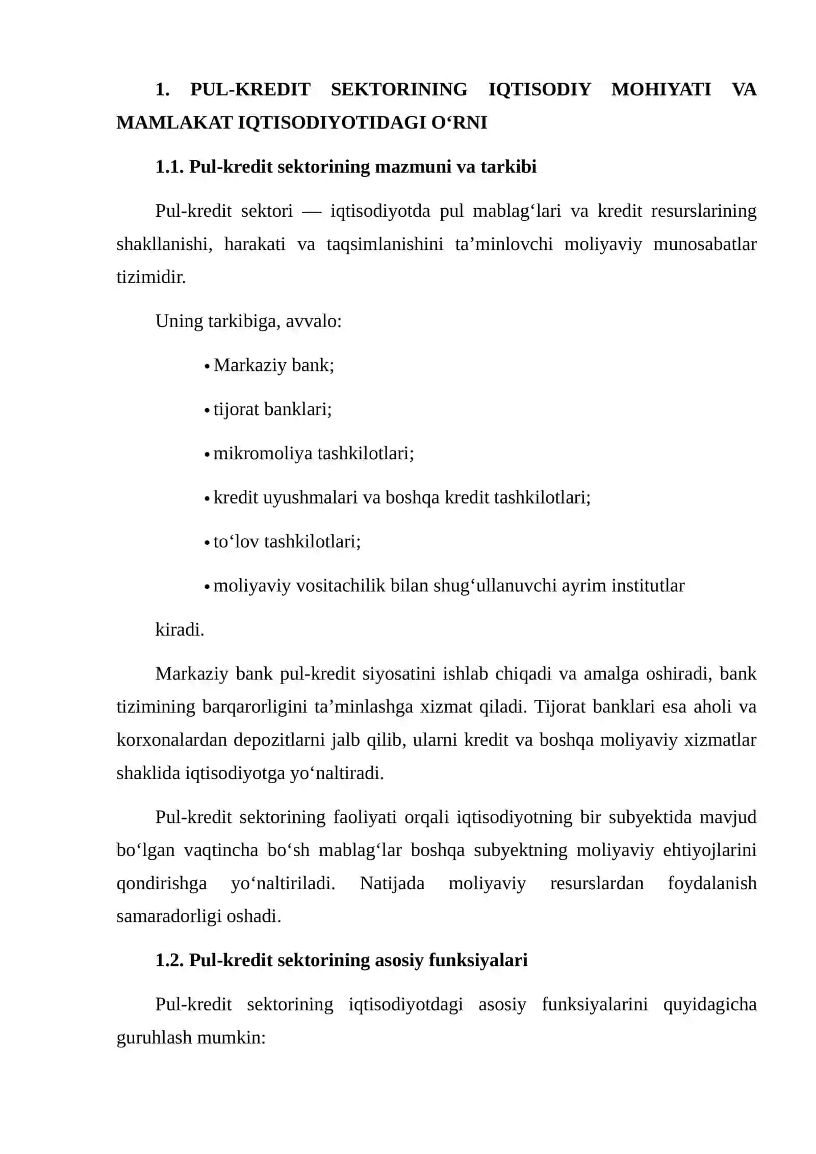 Pul-kredit sektorining iqtisodiy tahlili 3