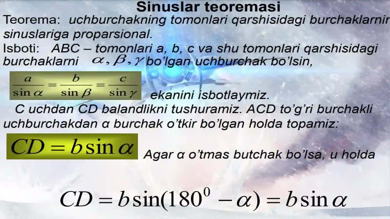 Sinuslar teoremasi 3