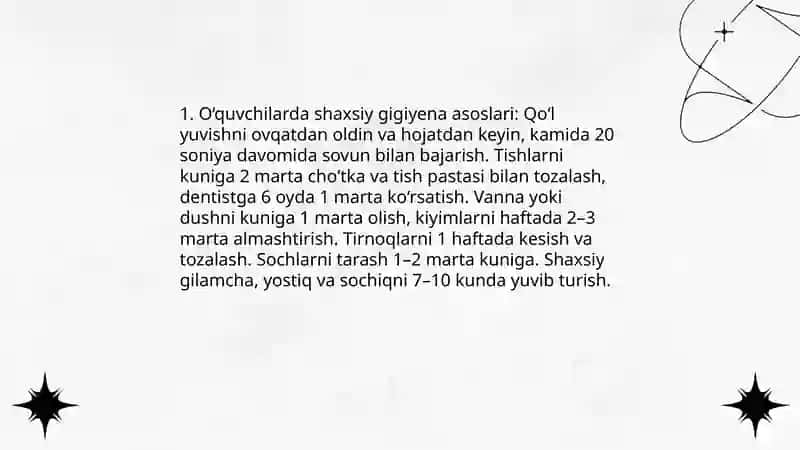 O‘quvchilarni gigiyenik tarbiyalash 3