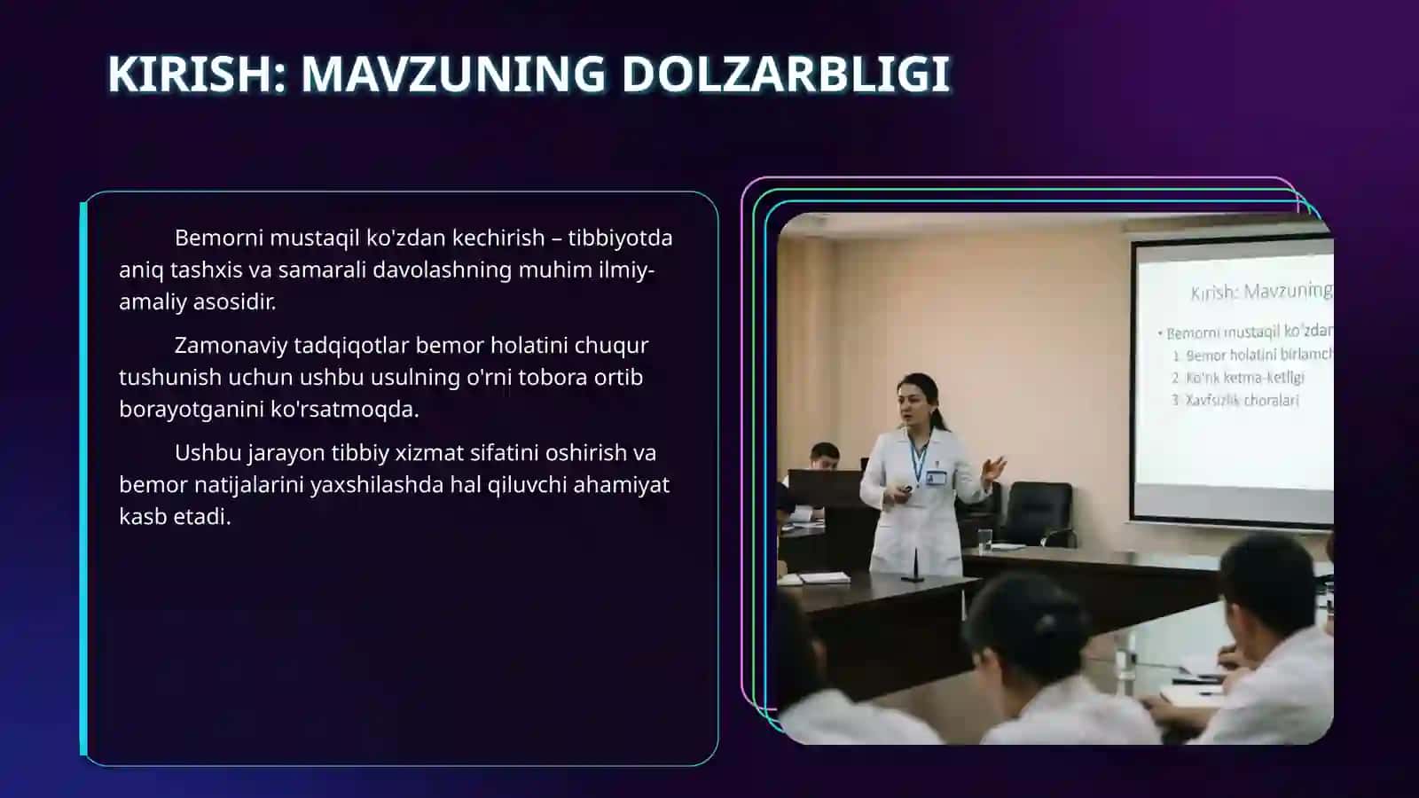 Bemorni mustaqil koʻzdan kechirish 3