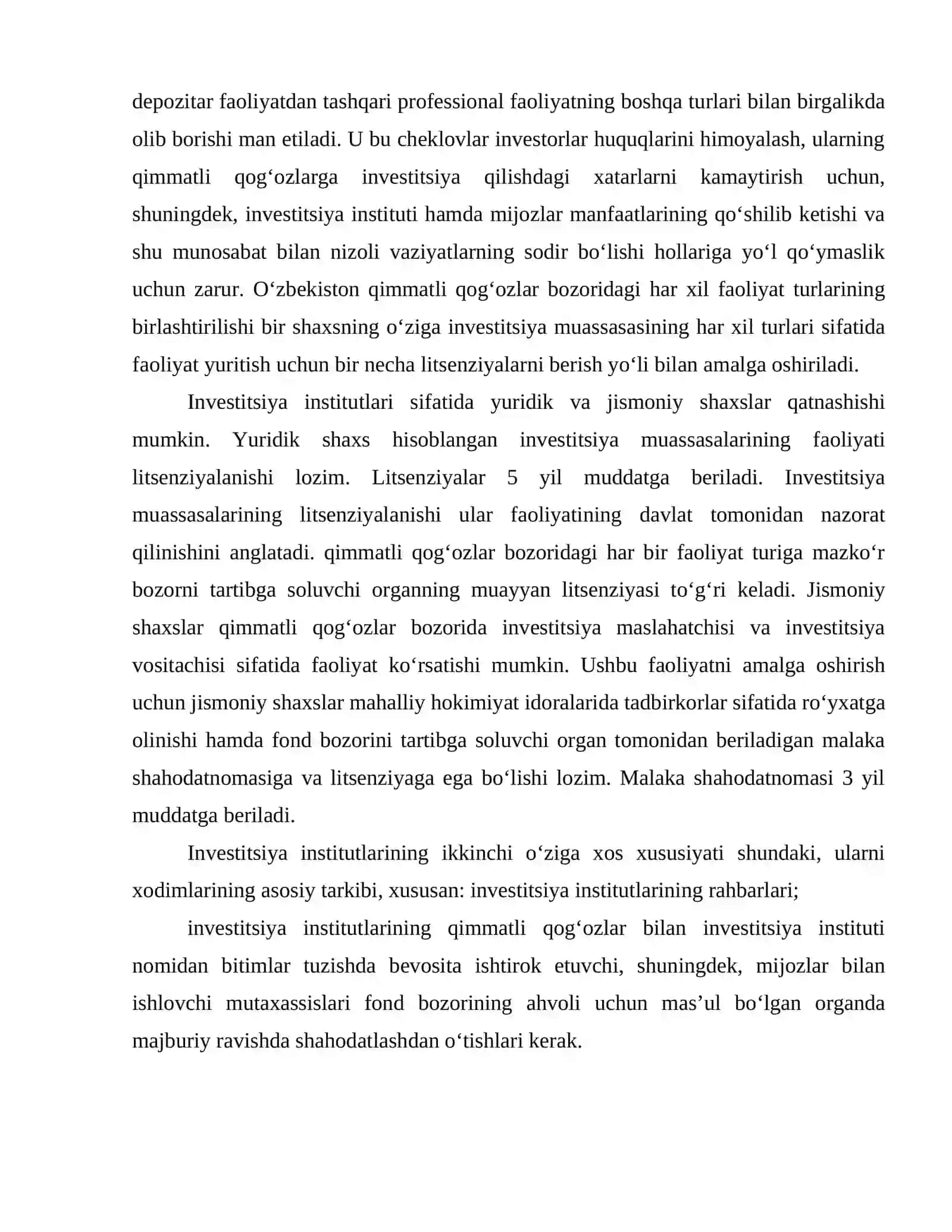 Investitsiyalarni tashkil etish va moliyalashtirishda investitsiya institutlarining roli 3