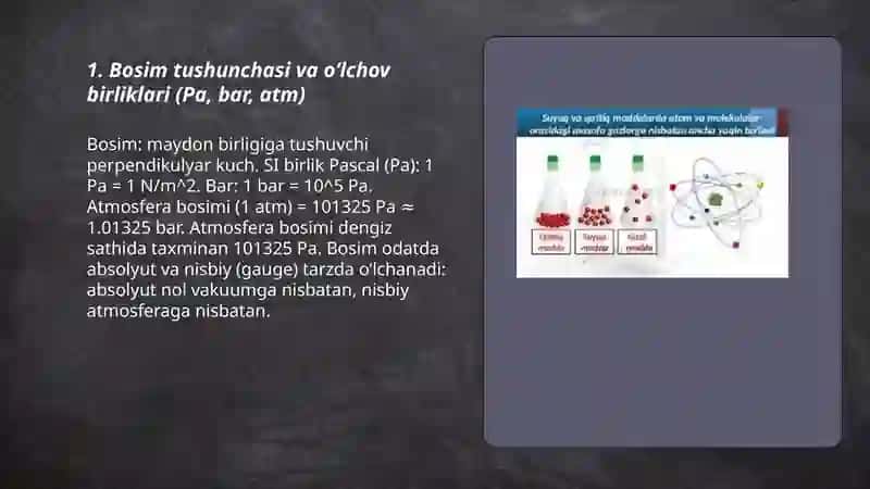 Suyuqlik va gazlar Bosim 3