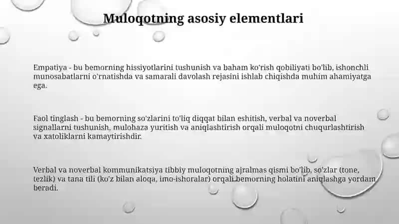 Bemorlar bilan muloqot qilish qobiliyati 3