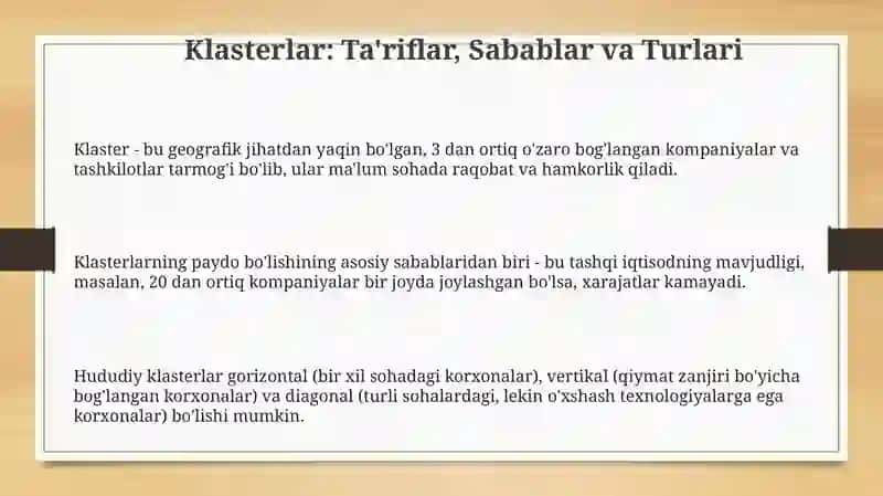 Sanoatdahududiyklasterlarningvujudgakelishi 3