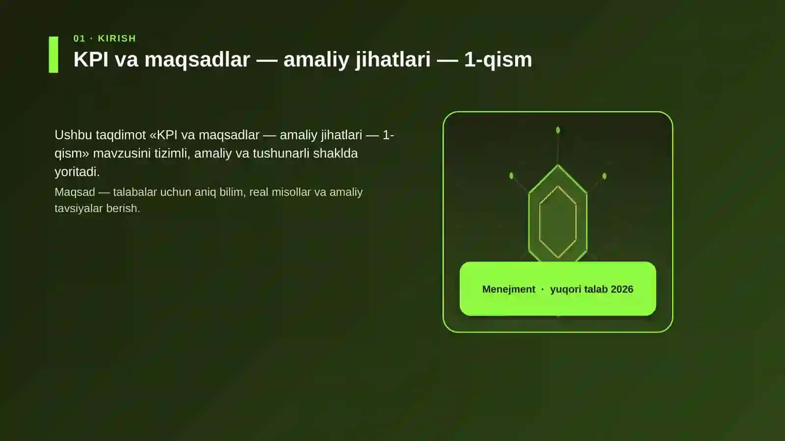 KPI va maqsadlar — amaliy jihatlari — 1-qism 3