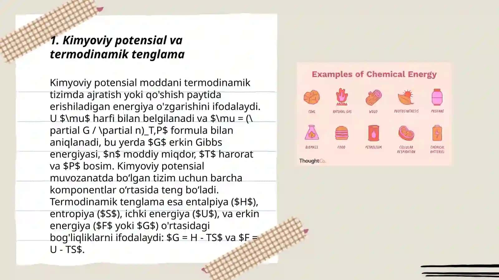 Kimyoviy potensial 3